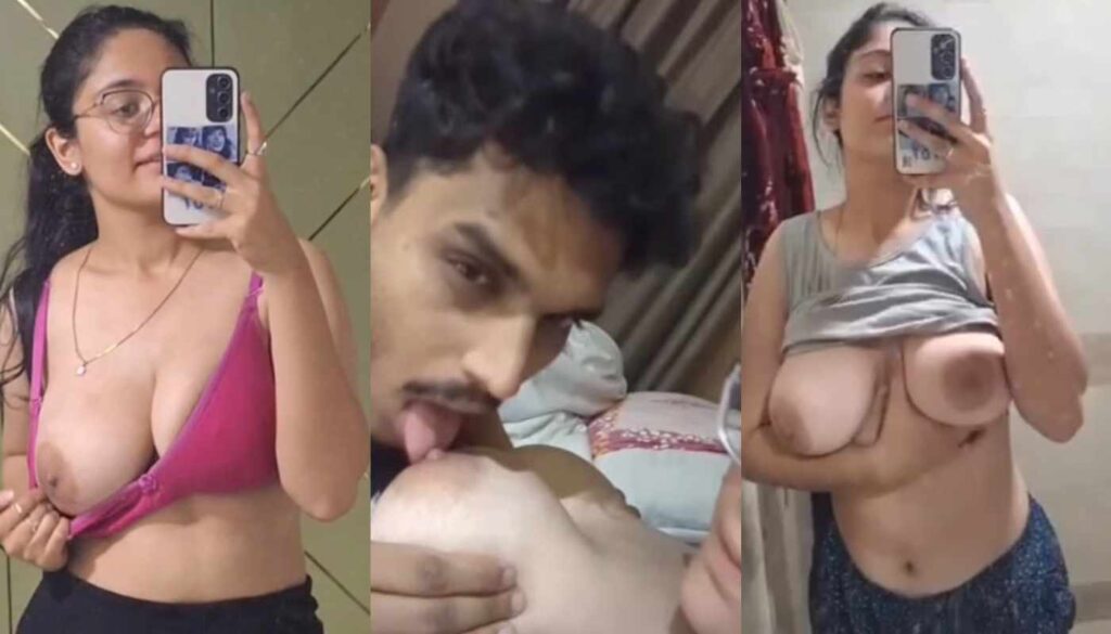 Fsiblog Beautiful Sexy Indian Girl Playing With Her Boobies And Bf Sucking Boobs